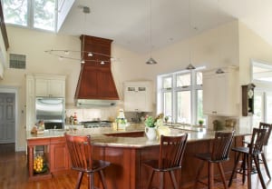 Remodeled kitchen with custom wood detailing