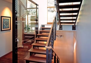 Colorado custom green home staircase