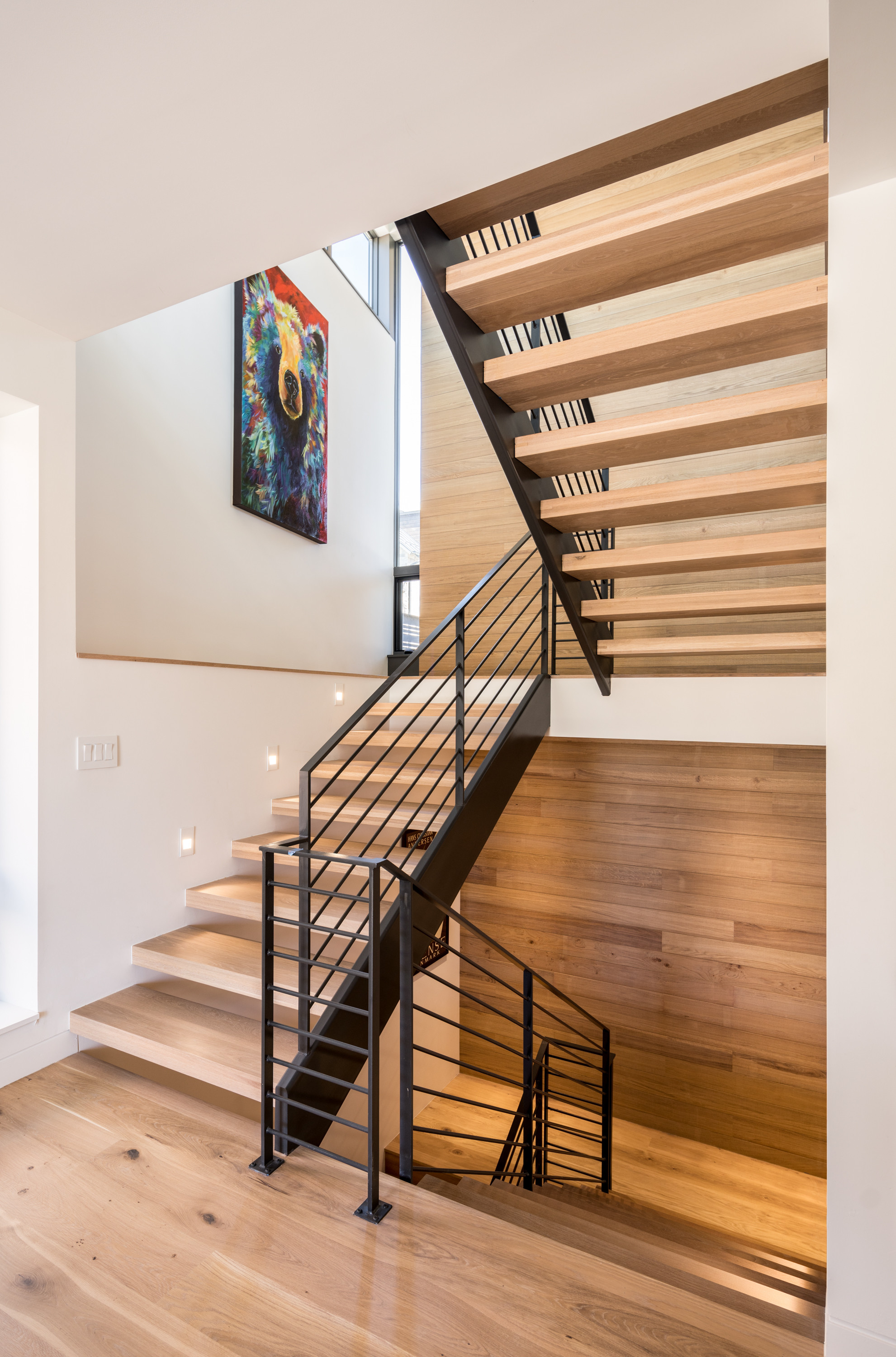 Floating staircase in Cottonwood home Custom staircase built by Cottonwood Custom Builders, a Boulder general contractor specializing in custom homes